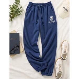 Abercrombie Blue Joggers Womens Small Academia Cozy Minimalist Lounge Sweatpants